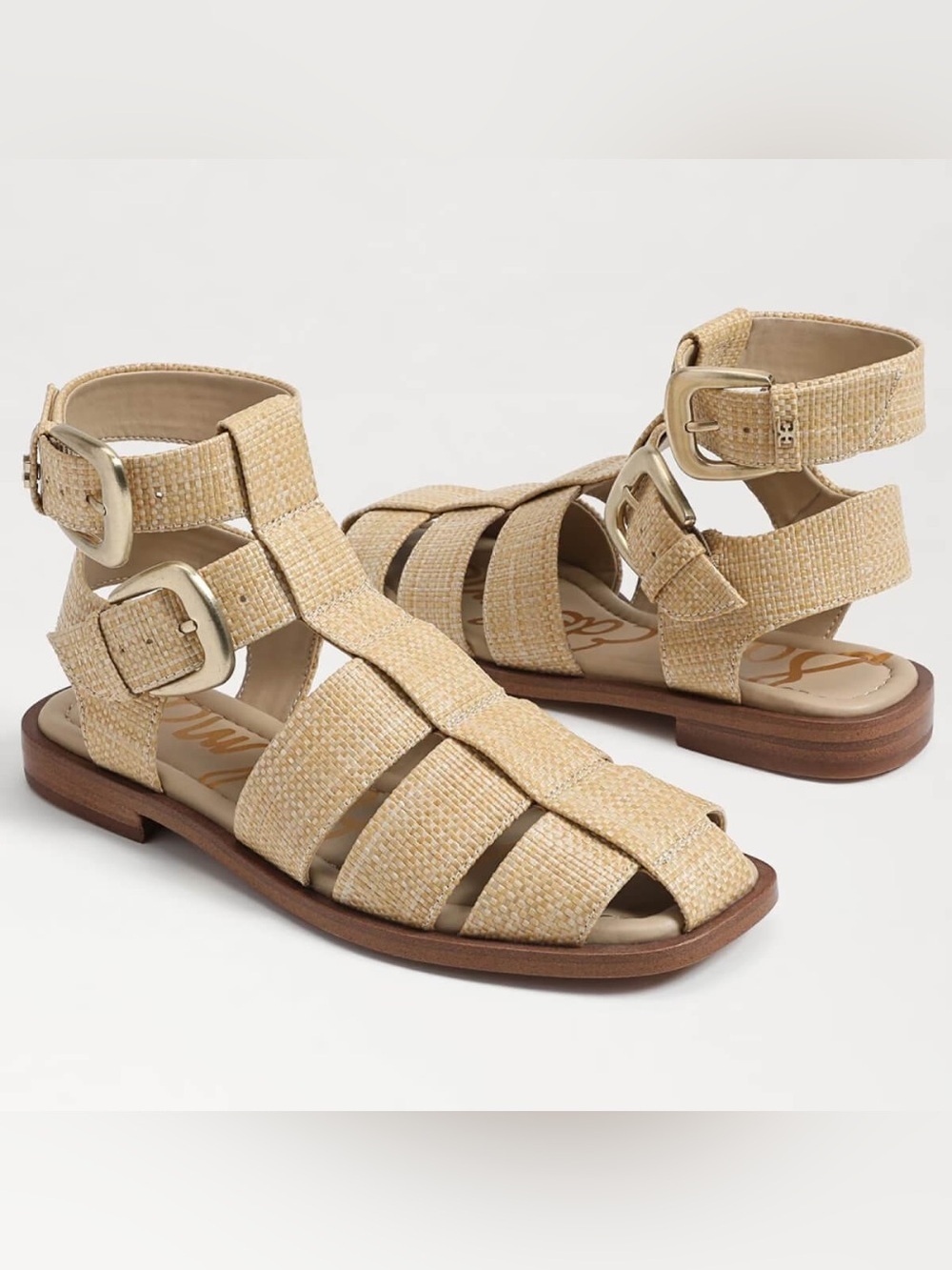 Sam Edelman Dawn Fisherman Sandals Bleached Beechwood Weave Size 5.5 Sandals
